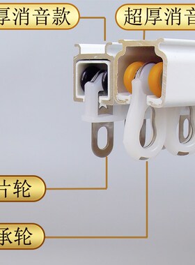 铝合金窗帘轨道侧装顶装直轨滑轨滑轮滑道超厚静音轨单轨双轨安装