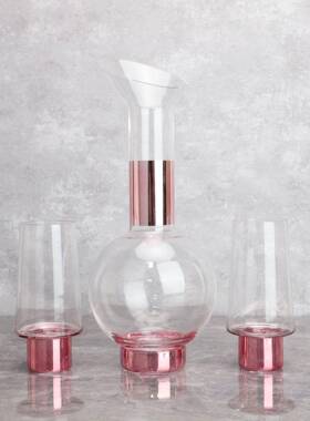 欧式玻璃球克形酒具亚力把手托卧室厅餐盘厅酒客店软装饰1111品摆