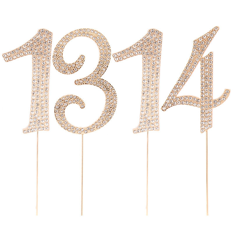 大数字生日蛋糕插牌金属水钻18岁插件派对蛋糕装饰布置用品,淘宝优惠券,粉丝福利购,淘宝优惠卷