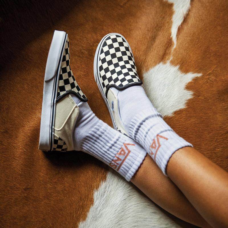 Vans范斯 Asher黑白棋盘格夏日一脚蹬男女帆布鞋 VN000VOSAPK现货,淘宝优惠券,粉丝福利购,淘宝优惠卷