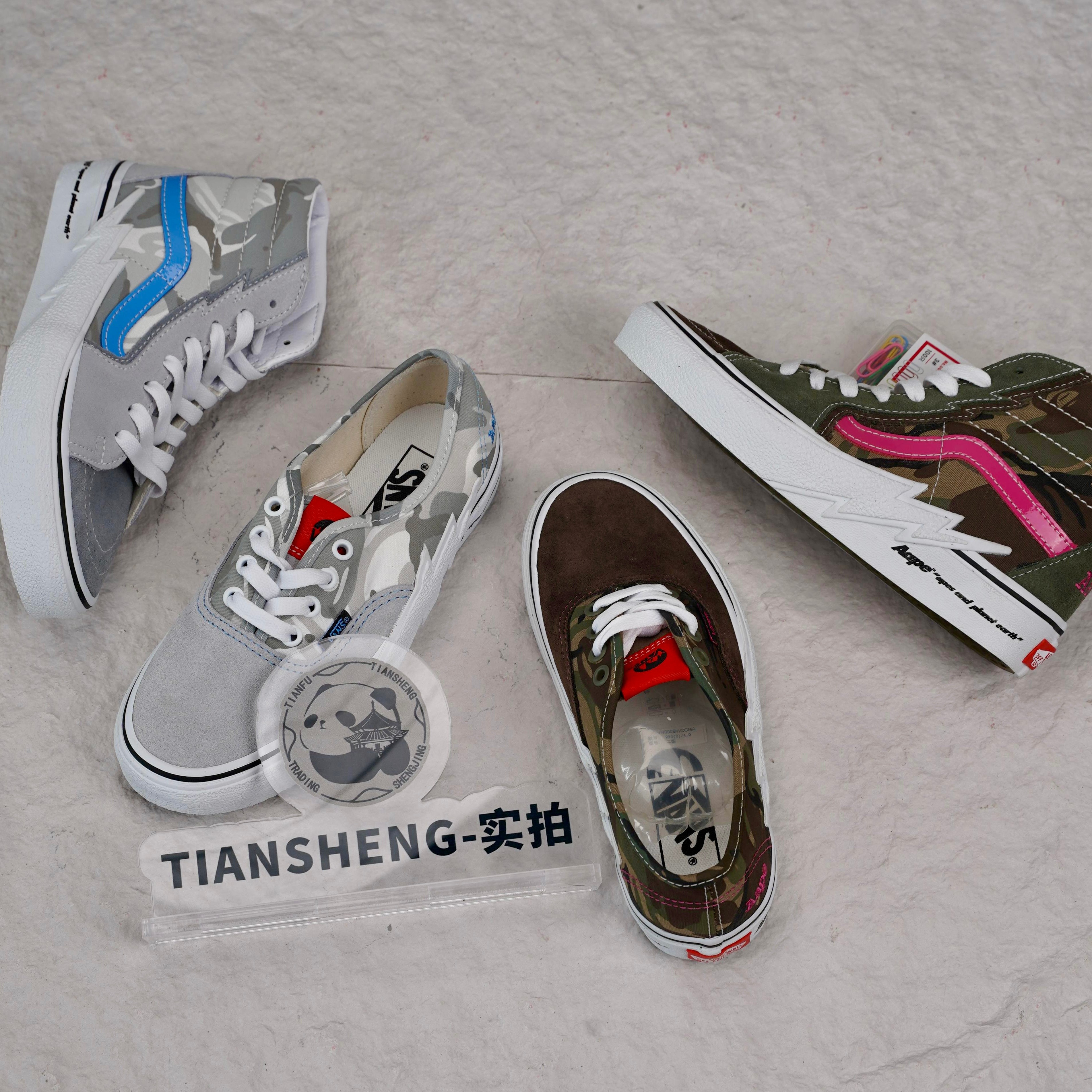 Vans范斯Aape联名 Sk8-Hi迷彩拼接 小闪电板鞋VN0A5JIVCMA现货 - 图2