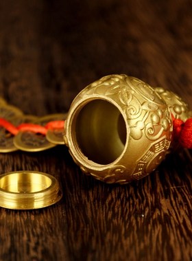 速发五葫芦开盖空心装铜钱门对门房门室件家大门卧挂工艺品挂件