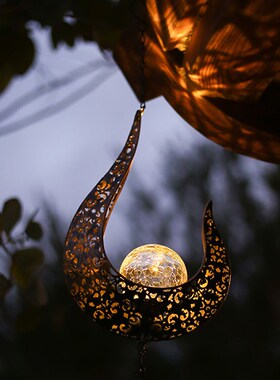 户外太阳能风铃灯 阳台造景复古挂饰灯I花园庭院景观创意吊灯挂件