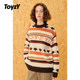 ToyzY wool blend fun jacquard lazy sweater