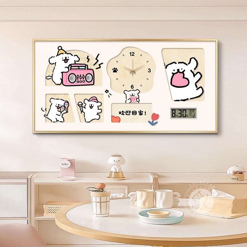 卡通电表箱装饰画2025新款免打孔带钟表万年历大尺寸餐厅遮挡挂画 - 图1
