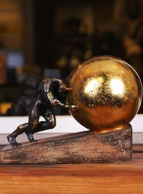 泰坦神话人物样房板房创摆件厅意玄关书摆客设书档装饰CF116048品