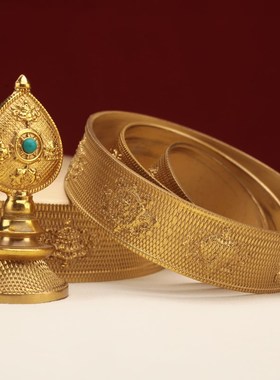 速发学院款纯铜曼扎盘藏用家式供奉摆件八曼祥修盘加厚吉茶罗小号