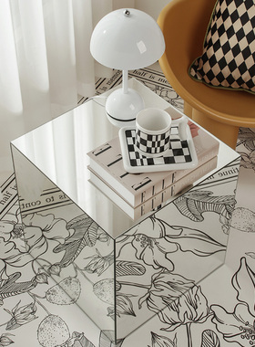 速发件意镜面柜落地室创客厅茶几卧摆收纳置物高档家居软装