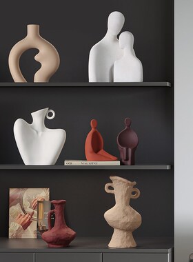 速发轻奢高档酒柜摆装瓶术陶瓷花艺摆件客厅桌面家居装饰品