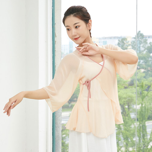 速发古舞舞纱衣体韵舞蹈服飘逸中国风练典服秋形身训练服装仙气开 - 图2