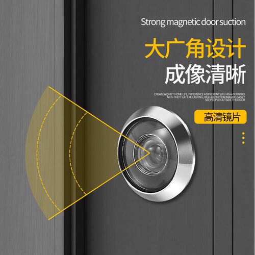 速发防盗门猫眼家用通用高清广角防撬金属酒店门遮挡盖门家用防窥 - 图0