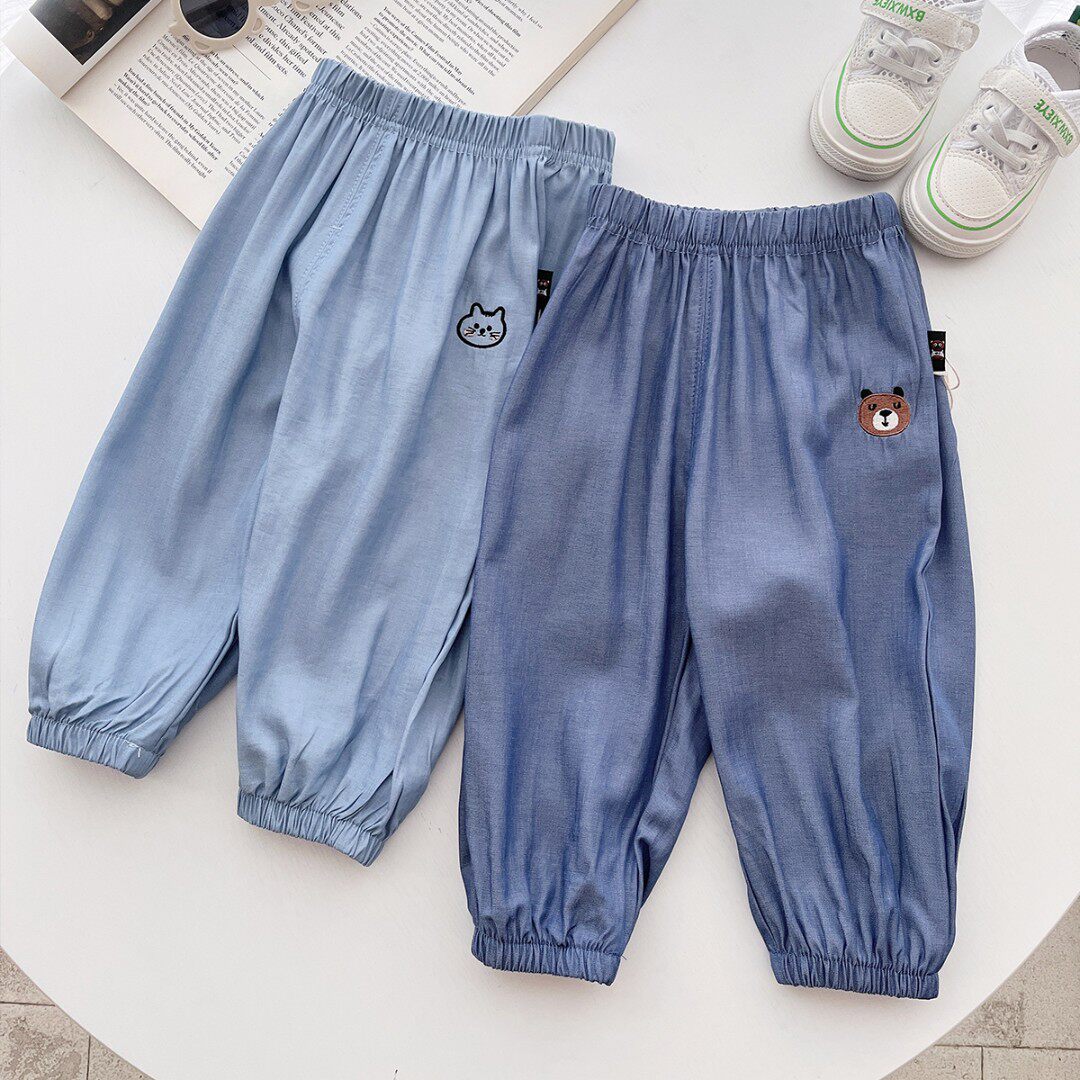 儿童夏季冰丝防蚊裤男童夏装宝宝休闲长裤夏款童装裤子薄款衣服女