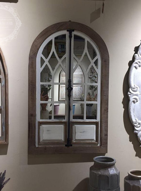 美式乡村复古假窗镜子壁挂u 餐厅客厅阳台露台庭院店铺墙面装饰