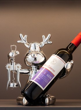 速发红酒架摆件礼奢高档麋鹿客厅柜居玄关电视柜酒家乔迁新居轻品