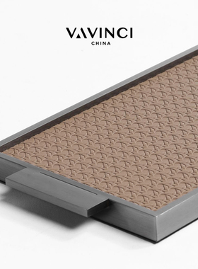 速发新品简约金属皮几几何托盘厅板间售楼处装饰摆件客样茶革收纳