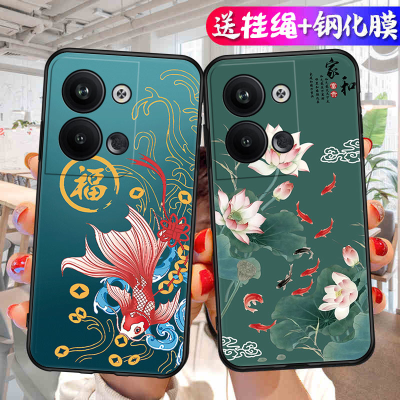 适用于opporeno9pro手机壳PGX110钢化膜opop软套reno9硅胶Ren09pro简约rone9p彩绘oopr9P创意reno9por国潮风 - 图1