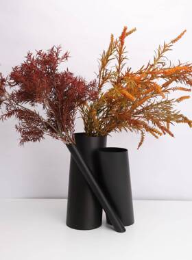 现代简约金属黑色三管花器摆样板房0015电视柜品居客厅件创意艺摆