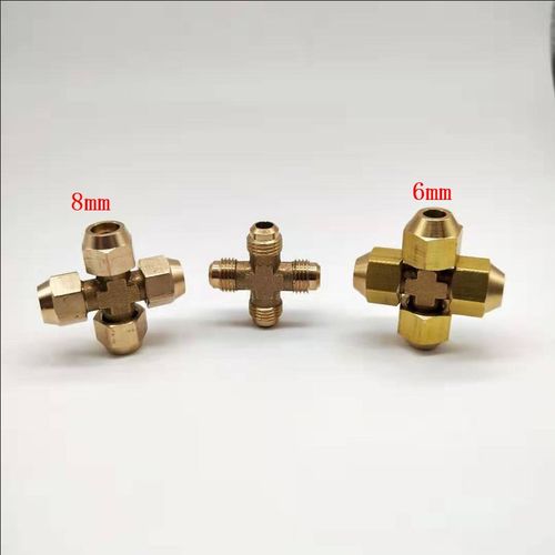 铜扩口四通 扩口式铜管接头6mm8mm铜管连接四通接头快接 空调制冷 - 图2
