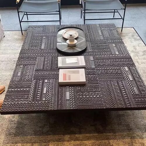 比利时ANCESTORS柚木手工雕花茶几北欧客厅茶台表情小户型咖啡桌 - 图2