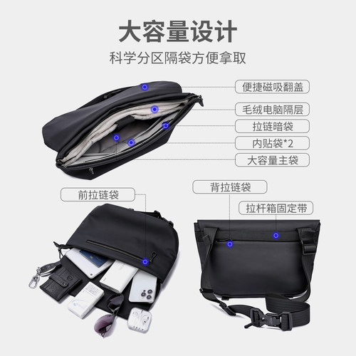 Mark Fairwhale/马克华菲男士单肩包休闲机能斜挎通勤潮流斜肩包 - 图1