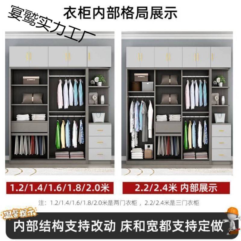 实木推拉门衣柜家用卧室意式轻奢移门衣橱梳妆台一体客厅简约极简 - 图1