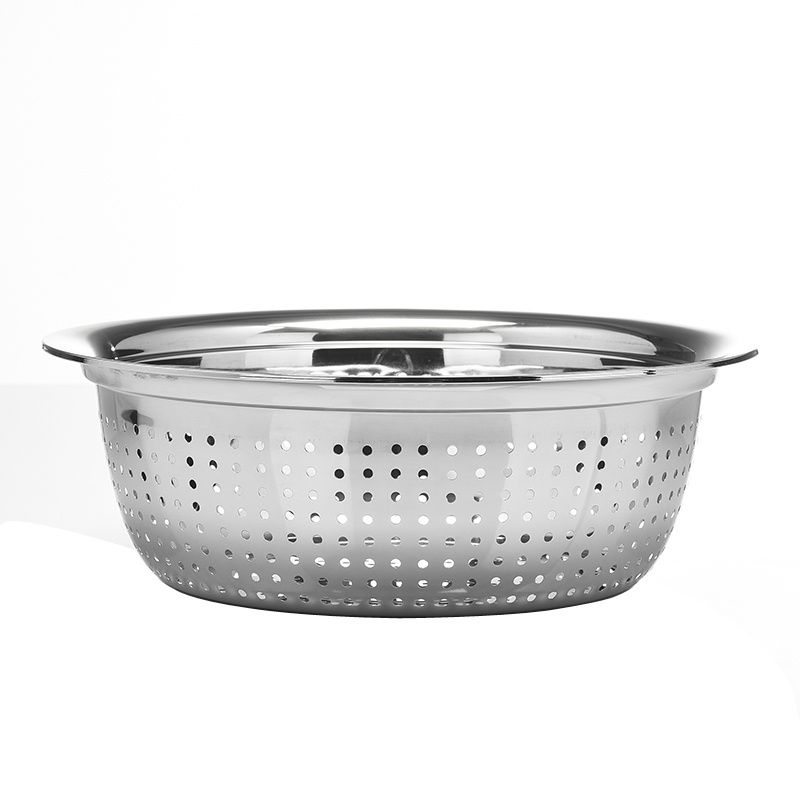 304不锈钢沥水篮洗菜盆洗米筛水果篮家用沥水淘米盆 - 图1