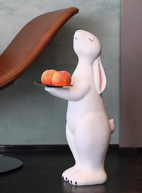 女孩大型落地托盘摆件家r居客厅电视柜玄关收纳轻奢装饰品乔迁礼