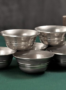 尼泊尔青铜平底供水碗水杯佛堂家居摆件一M套七个不生锈圣水杯包