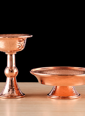 尼泊尔工艺红铜手工n护法杯供水杯净水碗纯铜圣水杯供杯紫铜大小