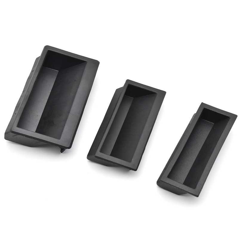 LS537 plastic built-in handle drawer cabinet door chassis plate metal set door handle industrial hidden buckle handle