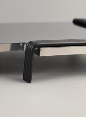 现代简约方形不锈钢镜面装饰托盘客厅卧室玄关酒店售楼处家居饰品