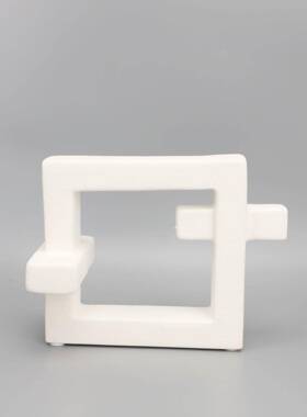 欧式创意几何树脂白色摆件样板房售楼部客厅玄关酒柜家居软装饰品