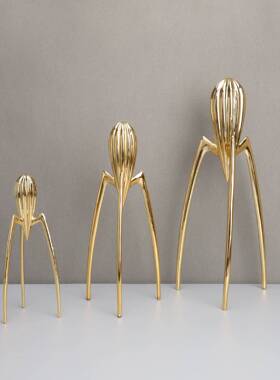 现代轻奢电镀章鱼金属玄关装饰品电视柜家居样板间客厅摆件办公室