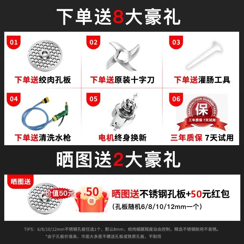 志高绞肉机商用大型绞肉切肉一体机大功率多功能全自动灌肠切片机 - 图0