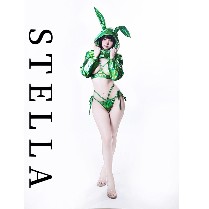 STELLA  【原创赛博兔】No.90超酷镭射连帽衫套装赛博朋克风 - 图0