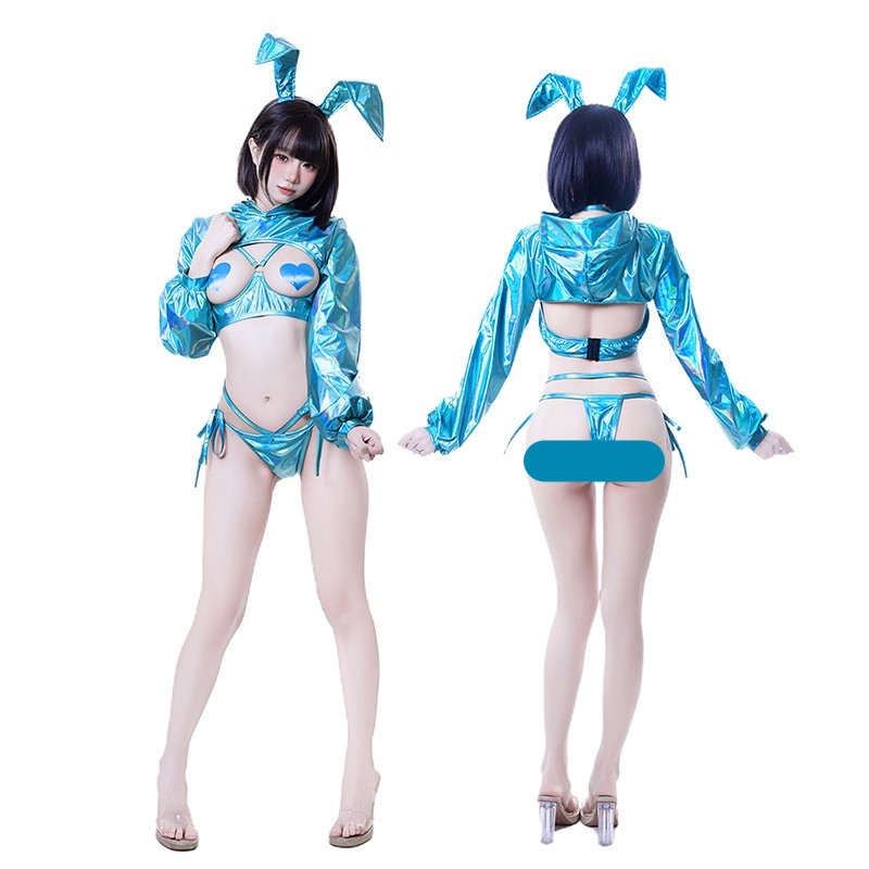 STELLA  【原创赛博兔】No.90超酷镭射连帽衫套装赛博朋克风 - 图3