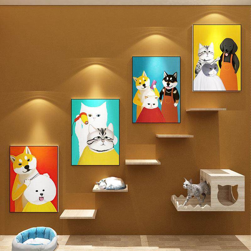 宠物店墙面装饰用品玻璃门广告贴纸猫狗布置背景创意收银台墙贴画,淘宝优惠券,粉丝福利购,淘宝优惠卷