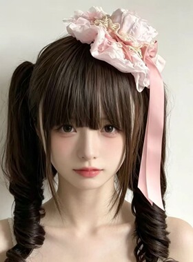 手作小帽子发卡多色里雾诗之春Lolita蝴蝶结飘带发夹蕾丝礼帽发饰