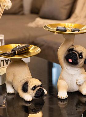 速发可爱狗件户玄关鞋面收纳摆入客厅桌柜茶几托盘装饰品乔迁礼品
