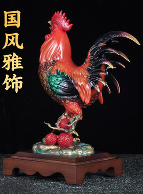 彩铜大吉大利大公鸡摆件