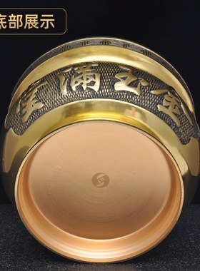 黄铜招财香炉家用寺庙佛堂供奉财神香炉烧香插香线香炉香道熏香炉