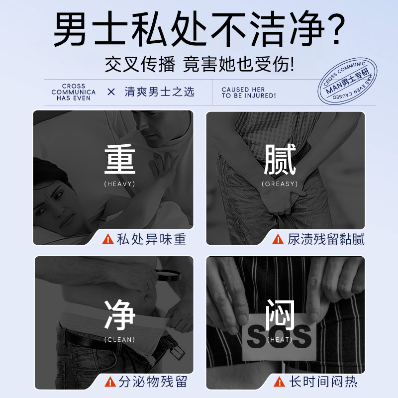 男士私处清洁洗护液止痒杀菌除垢清爽去异味私密护理阴囊瘙痒潮湿 - 图0