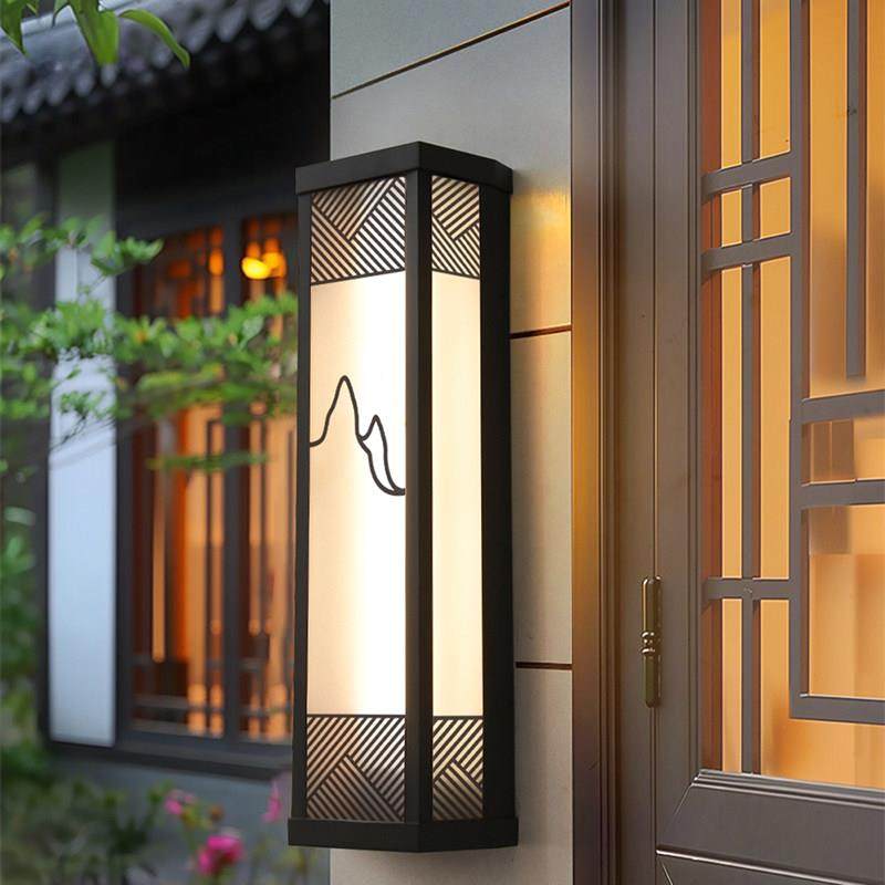 新中式户外防水铝材壁灯 别墅庭院创意LED照明玻璃灯罩阳台外墙灯,淘宝优惠券,粉丝福利购,淘宝优惠卷