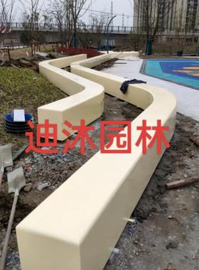 玻璃钢户外广场坐凳定制异形树池公园花坛长条凳学校商场休闲座椅