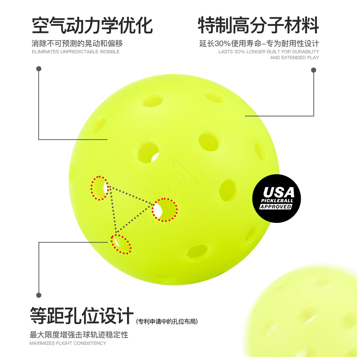 JOOLA尤拉HC40匹克球球40孔高性能专业pickleball亚洲PPA赛事指定,淘宝优惠券,粉丝福利购,淘宝优惠卷