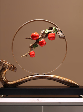 速发贝汉品柿柿如意新中电摆件家居客厅酒柜式视柜装饰美乔迁新居