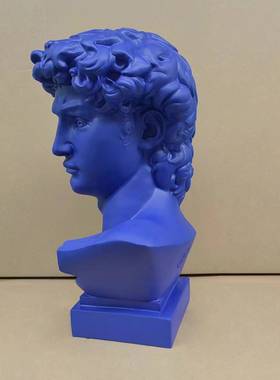 46cm树脂仿石膏克莱因蓝大卫摆像美术像欧式风酒店HC-DV46玄头关