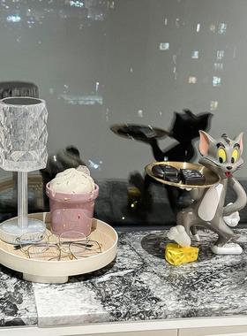 钥匙收纳玄关摆件托盘家居客厅乔迁入户鞋柜装饰品轻奢高级感小众