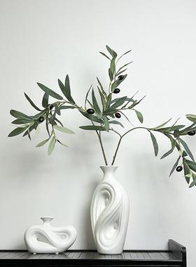 北欧风桌面陶瓷摆件极简新屋玄关装饰花瓶黑色样板间软装装饰品