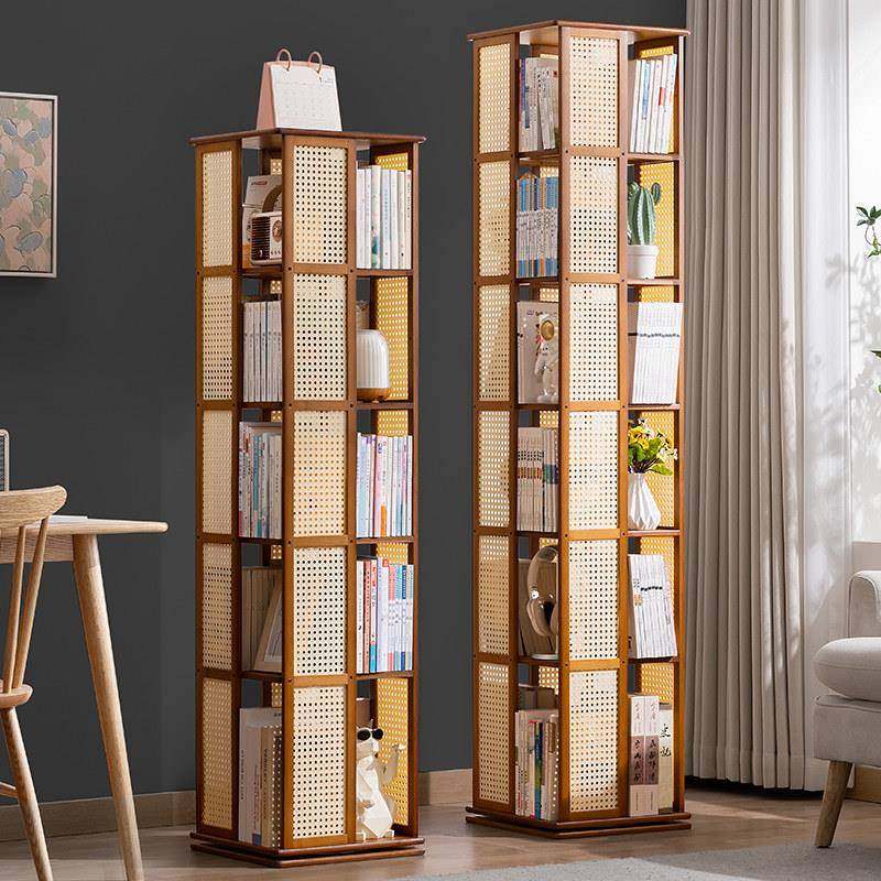 旋转书架落地置物架书柜子家用儿童客厅简易实木靠墙展示柜杂物柜,淘宝优惠券,粉丝福利购,淘宝优惠卷